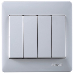 Bộ công tắc bốn, một chiều chuẩn vuông Simon Series 50 51041B