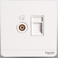 Bộ ổ cắm TV và ổ cắm mạng cat6 Schneider AvatarOn E8332TVRJS6