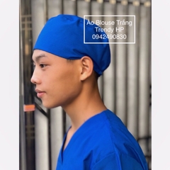 Mũ vải blouse màu Xanh Cô Ban - mũ blu y tế, mũ blouse bác sĩ, y tá