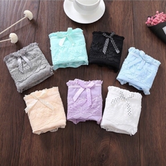 [Set 4 quần] quần lót nữ cotton co dãn pha viền ren và phối nơ CR03