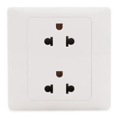 Ổ cắm đôi 3 chấu chuẩn vuông kiểu Âu - Mỹ có tiếp đất, 16A 250V Simon Series 50 51087