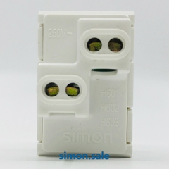 Hạt đèn báo đèn LED (màu xanh) lắp mặt đế chữ nhật Simon H603