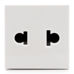 Ổ cắm 2 chấu dùng cho chấu tròn và chấu dẹt, 10A 250V (M module) Simon Series 51A H72