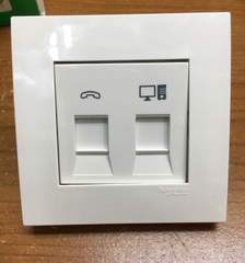 Bộ ổ cắm điện thoại và mạng cat5e Schneider Series Vivace KB32TS_RJ5E