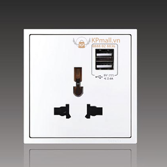 Module ổ cắm đơn 3 chấu đa năng kèm 2 ổ USB Simon i7 70E725