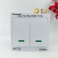 Công tắc không dây gắn dán tường 2 nút điều khiển từ xa kawa RCT2