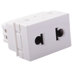 Ổ cắm 2 chấu, dùng cho chấu tròn và chấu dẹt, 16A 250V cỡ S Simon Series 52 N721