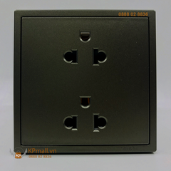 Bộ ổ cắm đôi tiêu chuẩn Âu Mỹ 16A màu Grey (xám) Simon i7 711287-61
