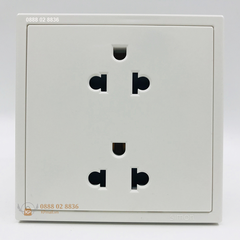 Bộ Ổ cắm đôi tiêu chuẩn Âu Mỹ 16A màu trắng Simon Series i7 711287