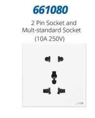 M7 AIR- Bộ ổ cắm 2 chấu + 3 chấu đa năng (10A 250V) Simon M7 661080