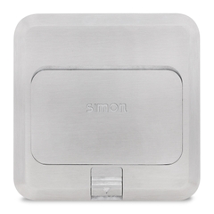 Ổ cắm âm sàn màu bạc gồm 2 ổ cắm điện thoại Simon TD120F6H