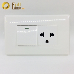 Bộ công tắc đơn 2 chiều có dải phản quang và một ổ cắm 3 chấu đa tiêu chuẩn Series 51A H82-H22