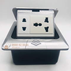Ổ cắm âm sàn gồm ổ 2 chấu và ổ 3 chấu đa năng 10A-250V Siron SR-PG7080