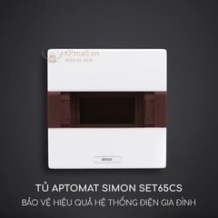 Tủ Aptomat mặt phẳng, nhựa mờ - Tủ điện âm tường Simon SET65CS-4AB hoặc SET65CS-6AB, SET65CE-9AB