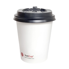 Cốc giấy 8oz kèm nắp - Trắng
