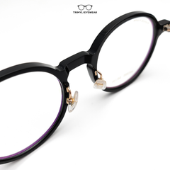 Gọng nhựa acetate dáng tròn nam nữ thời trang HE305