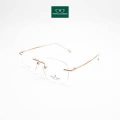 Gọng kính khoan dáng vuông Trimyli Eyewear màu bạc 26001