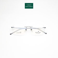 Gọng kính khoan dáng vuông Trimyli Eyewear màu bạc 26001