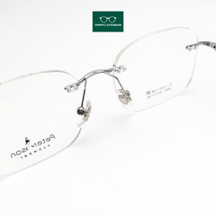Gọng kính khoan dáng vuông Trimyli Eyewear màu bạc 26001