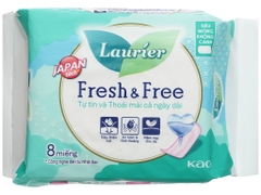 Băng vệ sinh Laurier Fresh and Free siêu thấm siêu mỏng không cánh 22cm (8 miếng)
