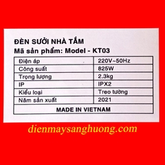 Đèn Sưởi Nhà Tắm 3 Bóng Kaita - KT03