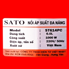 Nồi Áp Suất Đa Năng SATO 6.0L <ST614PC>
