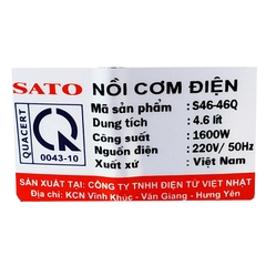Nồi Cơm Điện SATO 4.6L  - 46Q
