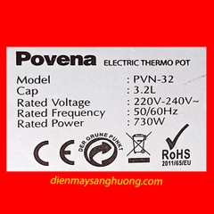 Bình Thuỷ Điện Povena 3.2L