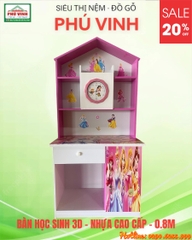 Bàn Học Sinh, 3D, Nhựa Cao Cấp, 0.8m