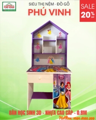 Bàn Học Sinh, 3D, Nhựa Cao Cấp, 0.8m