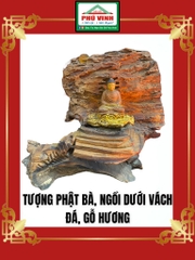 Tượng Phật Bà, Ngồi Dưới Vách Đá, Gỗ Hương