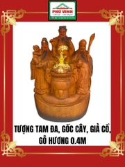 Tượng Tam Đa, Gốc Cây, Giả Cổ, Gỗ Hương, 0.4m