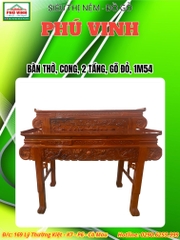 Bàn Thờ Cong, 2 Tầng, Gõ Đỏ, 1m54