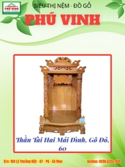 Thần Tài, 2 Mái Đình, Gõ Đỏ, 60