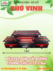 Kệ Tivi, Hộp Gỗ, Kiếng Cường Lực 12 Ly, 1.8m