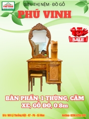 Bàn Phấn, 1 Thùng, Căm Xe, Gõ Đỏ, 0.8m