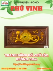 Tranh Đồng Hồ, Chữ Lộc, Hương, 0.8m