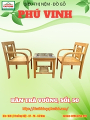 Bàn Trà, Vuông, Sồi, 50