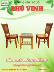 Bàn Trà, Vuông, Sồi, 50