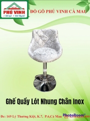 Ghế Lót Quầy Nhung, Chân Inox
