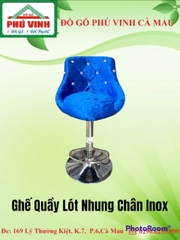 Ghế Lót Quầy Nhung, Chân Inox