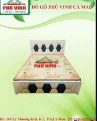 Giường Sắt Ốp Nệm, Lục Giác - Sắt, Ống Vuông 50, 1.6m