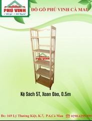 Kệ Sách, Xoan Đảo, 5T, 0.5m
