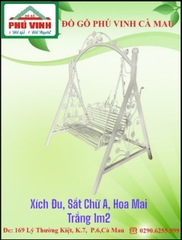 Xích Đu, Sắt Chữ A, Hoa Mai, Trắng 1m2