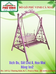 Xích Đu, Sắt Chữ A,Hoa Mai Hồng 1m2