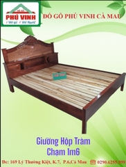 Giường Hộp, Tràm, Chạm, 1m6