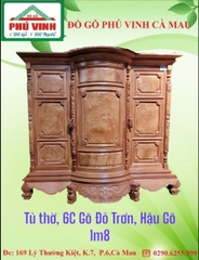 Tủ Thờ 6 Chân Gõ Trơn,1m8( Hậu Gõ)