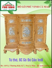 Tủ Thờ, 6 Chân, Gõ Cẩn ,1m8