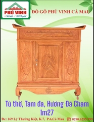 Tủ Thờ, Tam Đa, Hương Đá, Chạm, 1m27