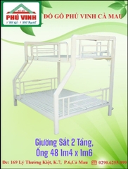 Giường Sắt 2 Tầng Ống 48, 1m4 x 1m6